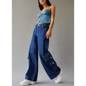 Urban Outfitters BDG Presley Baggy Wide Leg Retro Carpenter Low Jeans 27